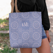 Monogram Modern Stijlvol Roze en Paarse Tote Bag