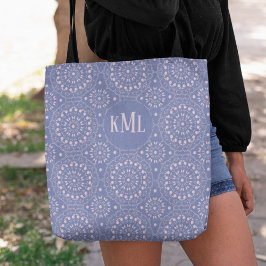Monogram Modern Stijlvol Roze en Paarse Tote Bag
