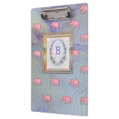 Monogram modern Stijlvolle Patronen Olephants Blue Klembord (Links)