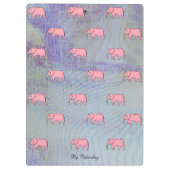 Monogram modern Stijlvolle Patronen Olephants Blue Klembord (Achterkant)