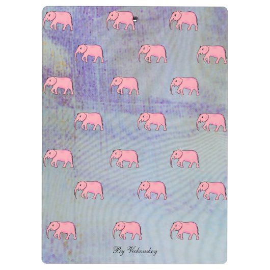 Monogram modern Stijlvolle Patronen Olephants Blue Klembord (Achterkant)