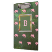 Monogram Modern Stijlvolle Patronen Olephants Gree Klembord (Links)