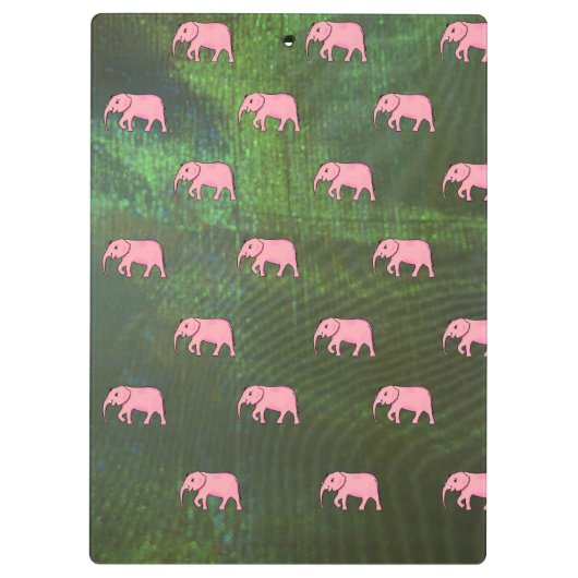 Monogram Modern Stijlvolle Patronen Olephants Gree Klembord (Achterkant)