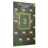 Monogram Modern Stijlvolle Patronen Olephants Gree Klembord (Rechts)
