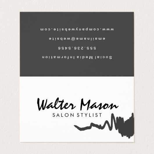 Monogram Modern Strak en Slank 2 Visitekaartje (Buitenkant ongevouwen)