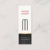 Monogram Modern Strakke Houten Goud Afwerking Mini Visitekaartje (Voorkant)