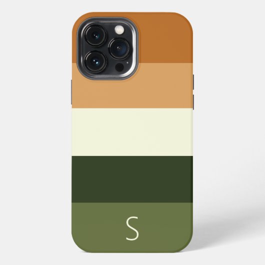 Monogram modern streeppatroon iPhone hoesje (Achterkant)