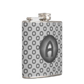 Monogram Modern Stylish Silver Polka Dot Heupfles (Rechts)