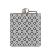 Monogram Modern Stylish Silver Polka Dot Heupfles (Achterkant)