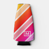 Monogram Modern Summer Stripes Cute Cool Flesjeskoeler (Voorkant)