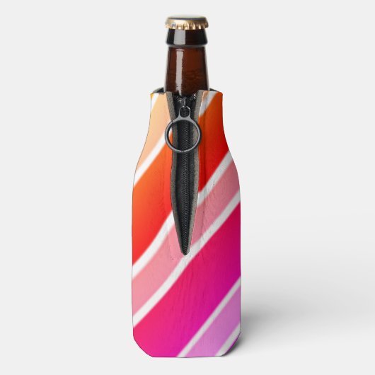 Monogram Modern Summer Stripes Cute Cool Flesjeskoeler (Fles Achterkant)