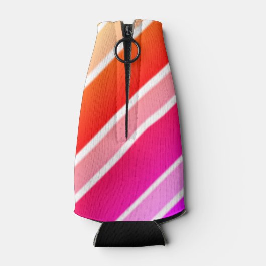 Monogram Modern Summer Stripes Cute Cool Flesjeskoeler (Achterkant)