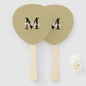 Monogram Modern Tan Black Sand Handwaaier (Voorkant en achterkant)