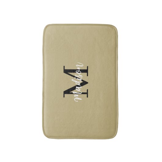 Monogram Modern Tan Sand and Black Badmat (Voorkant Verticaal)