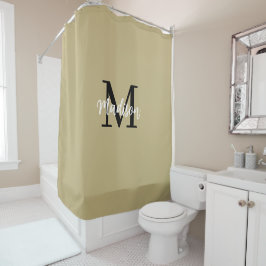 Monogram Modern Tan Sand and Black Douchegordijn
