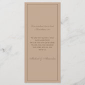 Monogram Modern Taupe Christian Wedding Menu (Achterkant)