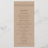 Monogram Modern Taupe Christian Wedding Menu (Voorkant)