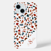 Monogram Modern Terrazzo Mozaïek Patroon Case-Mate iPhone Case (Achterkant)