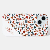 Monogram Modern Terrazzo Mozaïek Patroon Case-Mate iPhone Case (Achterkant (horizontaal))