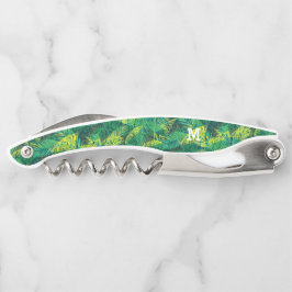 Monogram modern tropisch palmpatroon kurkentrekker