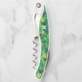 Monogram modern tropisch palmpatroon kurkentrekker (Voorkant)