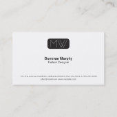 Monogram modern type visitekaartje (Achterkant)