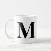 Monogram Modern Typografie Black White Minimalist Koffiemok (Links)
