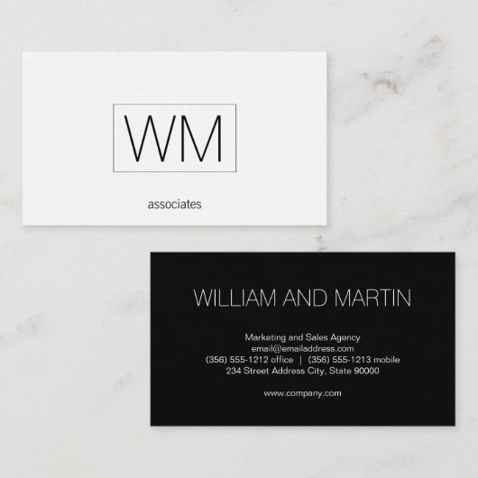 Monogram | Modern uitvoerend Visitekaartje (Voorkant / Achterkant)