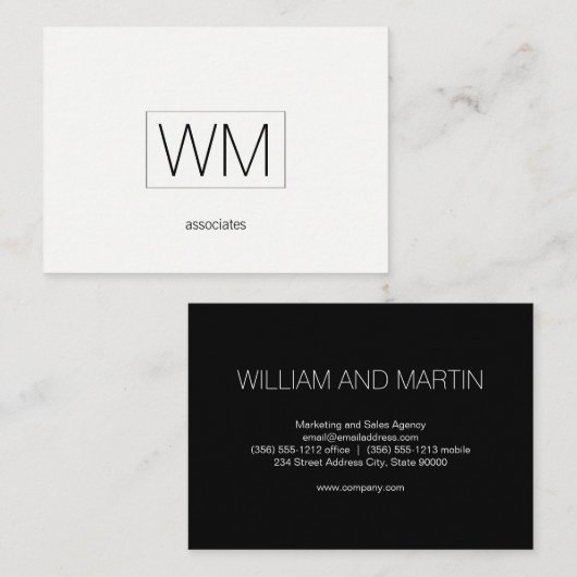 Monogram | Modern uitvoerend Visitekaartje (Voorkant / Achterkant)