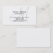 Monogram Modern Wit Eenvoudig Consultant Visitekaartje (Voorkant / Achterkant)