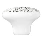 Monogram Modern Wit en Grijs Terrazzo Patroon Keramische Knop (Zijkant)