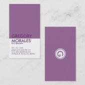 Monogram Modern Wit & Paarse SEO Specialist Visitekaartje (Voorkant / Achterkant)