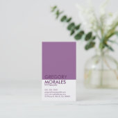 Monogram Modern Wit & Paarse SEO Specialist Visitekaartje (Staand voorkant)