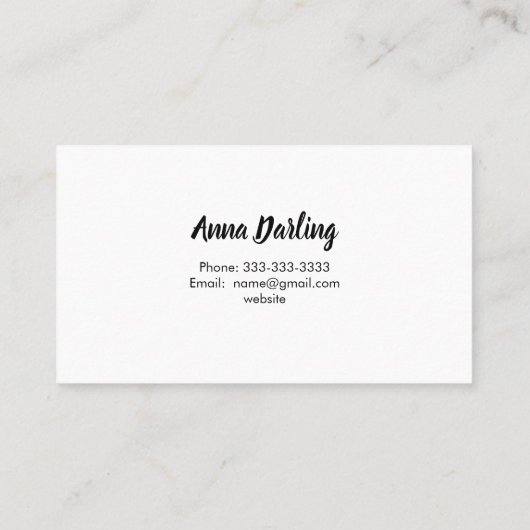 Monogram Modern Zebra Print Visitekaartje (Achterkant)