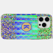 Monogram Modern Zeemeermin Glitter Groen Blauw Case-Mate iPhone Case (Achterkant (horizontaal))