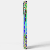 Monogram Modern Zeemeermin Glitter Groen Blauw Case-Mate iPhone Case (Achterkant / Links)