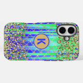 Monogram Modern Zeemeermin Glitter Groen Blauw Case-Mate iPhone Case (Achterkant (horizontaal))