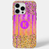 Monogram Modern Zeemeermin Glitter Paars Oranje Case-Mate iPhone Case (Achterkant)