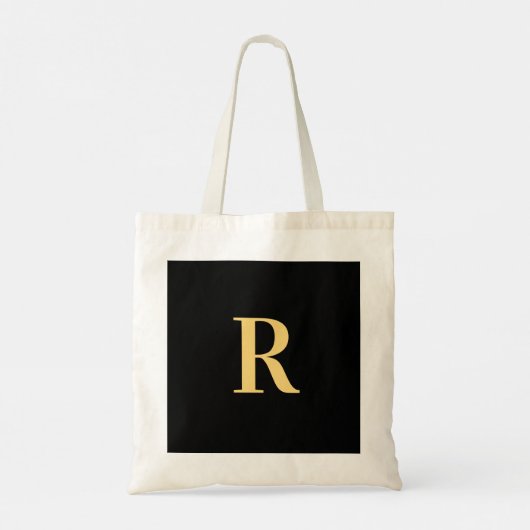Monogram Modern Zwart Goud Tote Bag (Achterkant)