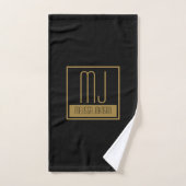 Monogram modern zwart-goudInitiaal Bad Handdoek (Handdoek)