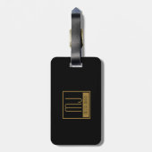 Monogram modern zwart-goudInitiaal Bagagelabel (Achterkant verticaal)
