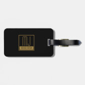 Monogram modern zwart-goudInitiaal Bagagelabel (Achterkant horizontaal)