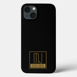 Monogram modern zwart-goudInitiaal Case-Mate iPhone Case