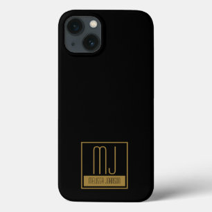 Monogram modern zwart-goudInitiaal Case-Mate iPhone Case