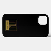 Monogram modern zwart-goudInitiaal Case-Mate iPhone Case (Achterkant (horizontaal))
