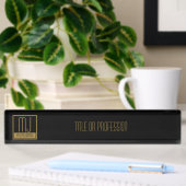 Monogram modern zwart-goudInitiaal Naambordje