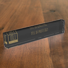 Monogram modern zwart-goudInitiaal Naambordje