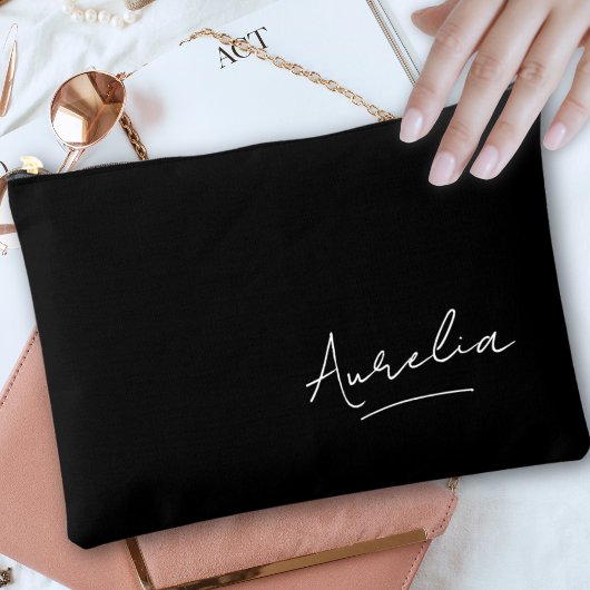 Monogram Modern Zwart Script Handtekening Naam Tre Etui