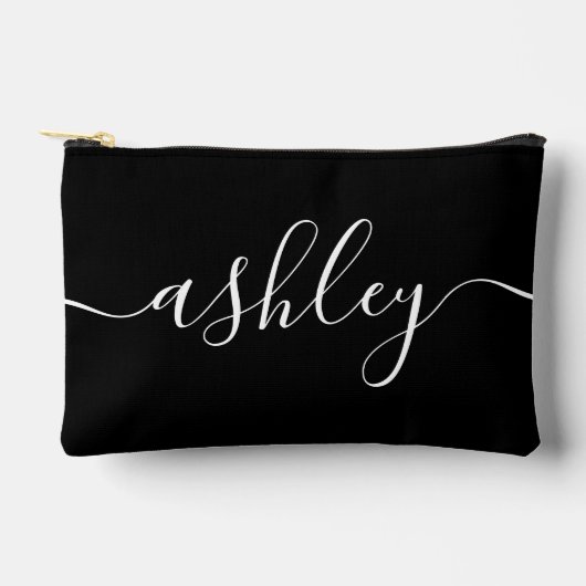 Monogram Modern Zwart Script Naam Stijlvol Trendy Etui (Voorkant)