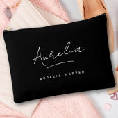 Monogram Modern Zwart Script Naam Trendy Handteken Etui